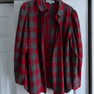 Tuckernuck puff sleeve fanned shirt